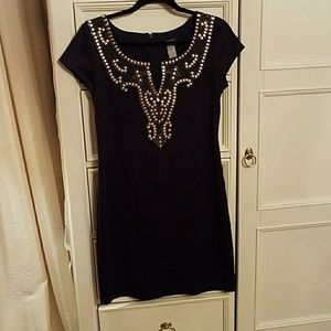 Deep blue studded Bisou Bisou dress